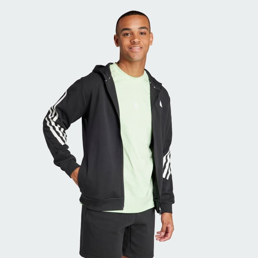 Áo Hoodie Nam Khóa Kéo Dọc Thân 3 Sọc Future Icons