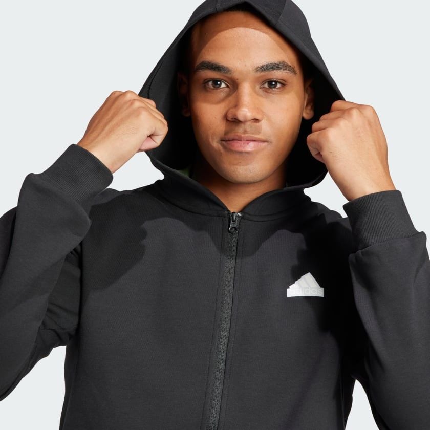 Áo Hoodie Nam Khóa Kéo Dọc Thân 3 Sọc Future Icons