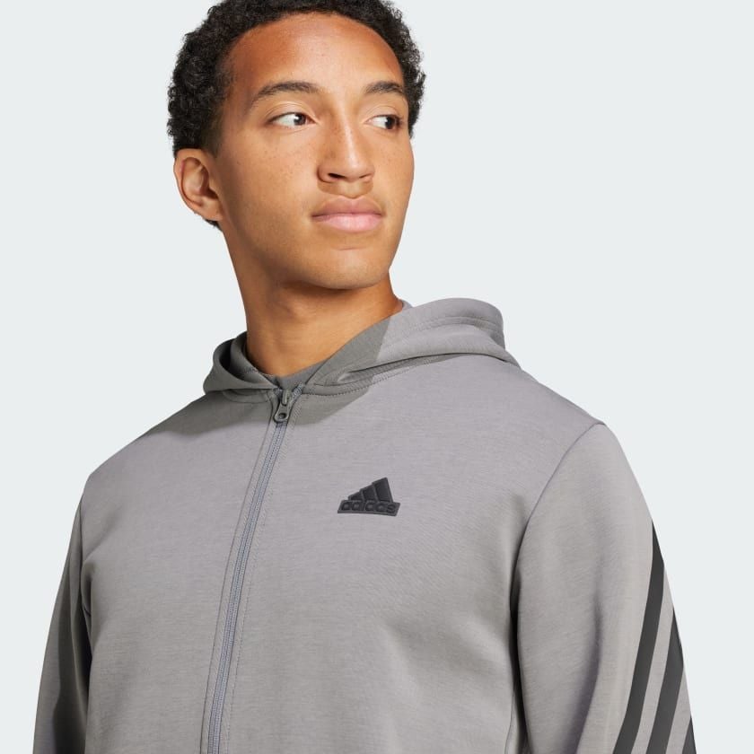 Áo Hoodie Nam Khóa Kéo Dọc Thân 3 Sọc Future Icons