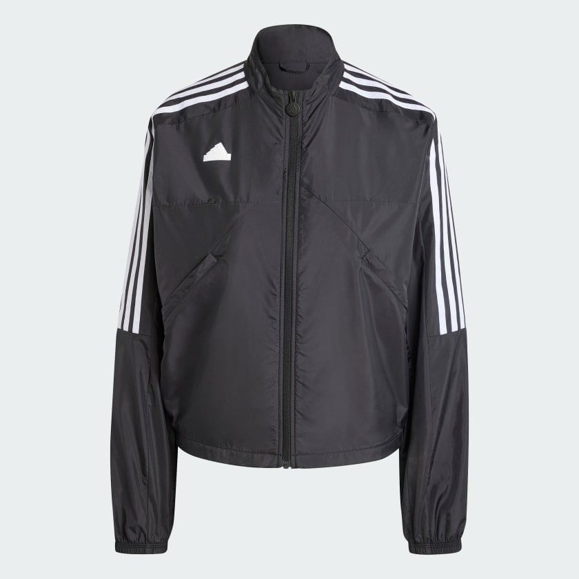 Áo Track Jacket Nữ Dệt Hè 3 Sọc Ngắn Tiro