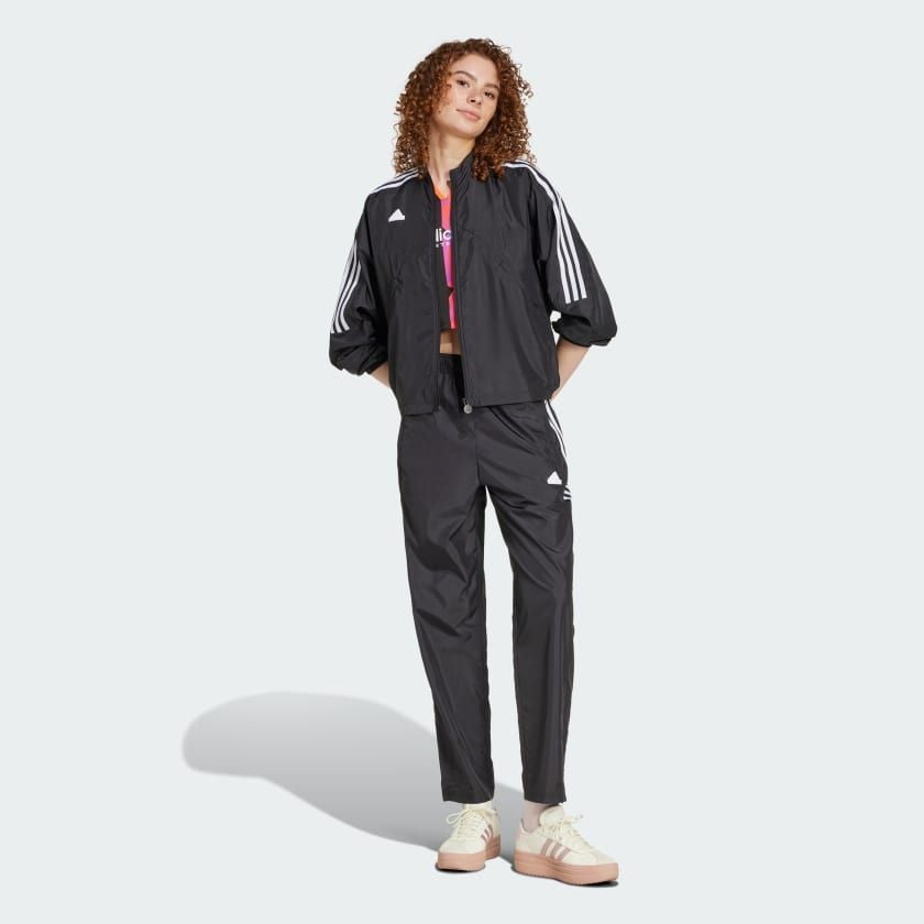 Áo Track Jacket Nữ Dệt Hè 3 Sọc Ngắn Tiro
