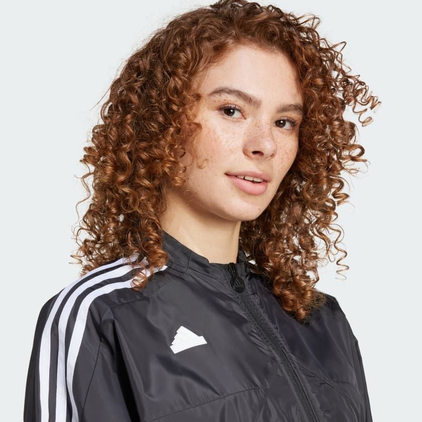 Áo Track Jacket Nữ Dệt Hè 3 Sọc Ngắn Tiro