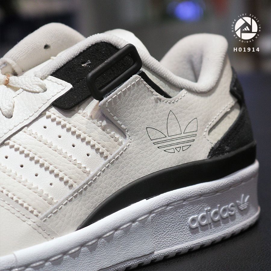 2021 adidas Originals Forum Exhibit Low Off White/Core Black-Cream White  H01914 For Sale