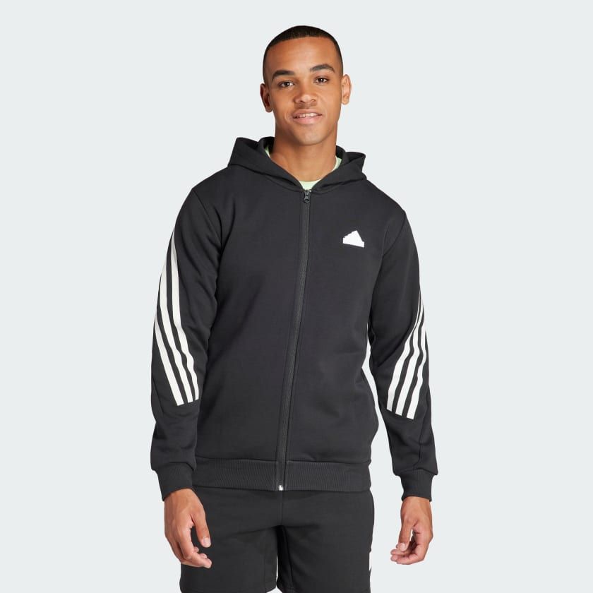 Áo Hoodie Nam Khóa Kéo Dọc Thân 3 Sọc Future Icons
