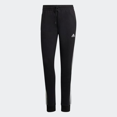 Quần Dài Nữ Bo Gấu Vải Thun Da Cá 3 Sọc Essentials 