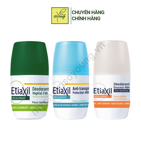  Lăn Khử Mùi Hàng Ngày Etiaxil Deodorant Anti-Transpirant 48h Roll-On Peaux Sensibles 50ml 