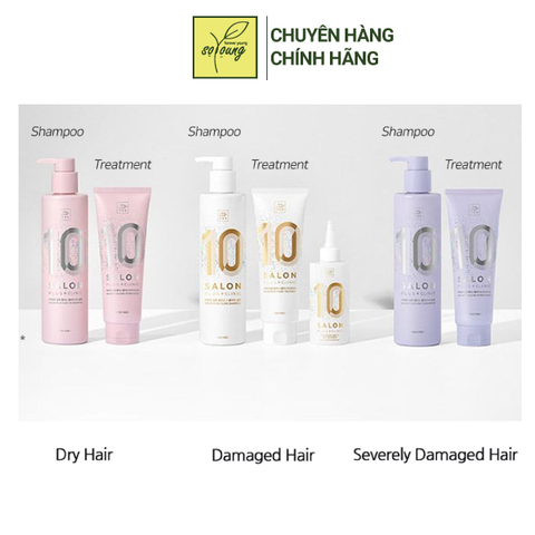  Dầu Gội Và Dầu Xả Cho Tóc Hư Tổn Mise En Scene Salon Plus Clinic 10 Shampoo 500ml 