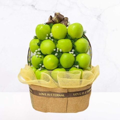  Giỏ Quà Táo Xanh Granny Smith Mỹ Màu Nâu 02 - GIAO NỘI THÀNH TPHCM 