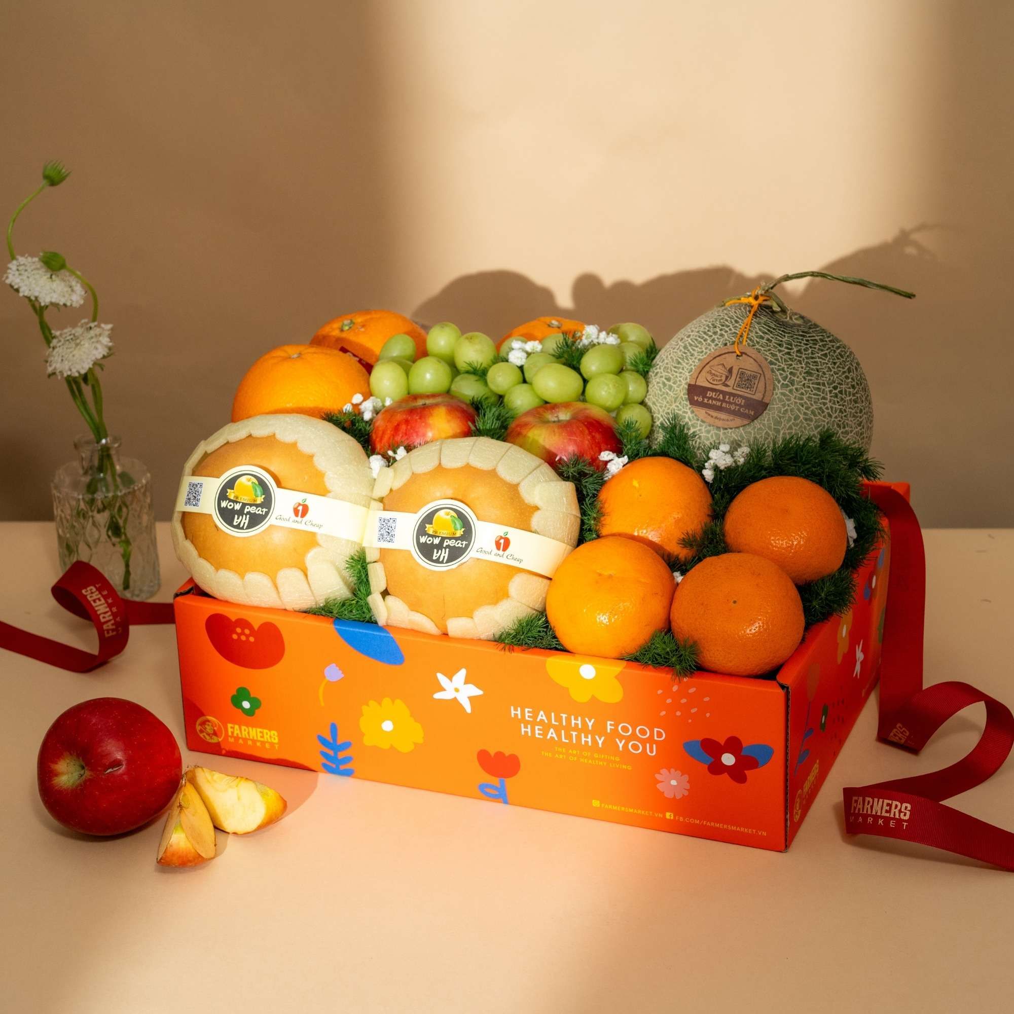  Giỏ Quà Trái Cây Tươi Tone Cam Tiêu Chuẩn - GIAO HÀNG NỘI THÀNH HCM 
