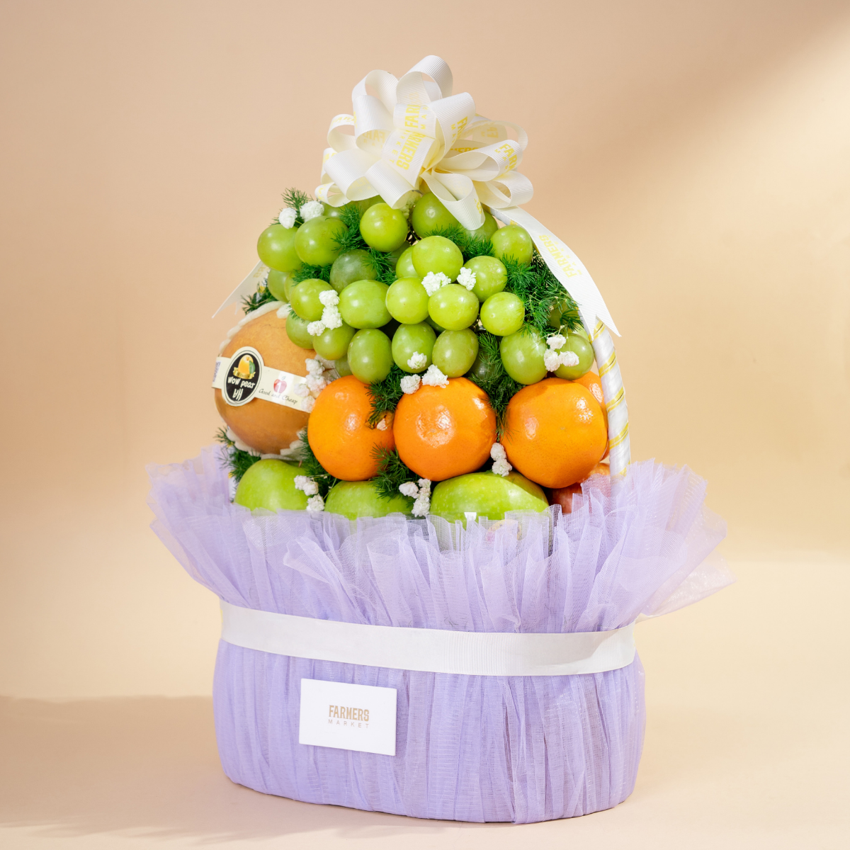  Giỏ Quà Trái Cây Hỗn Hợp Tone Tím Cơ Bản  - GIAO NỘI THÀNH TPHCM 