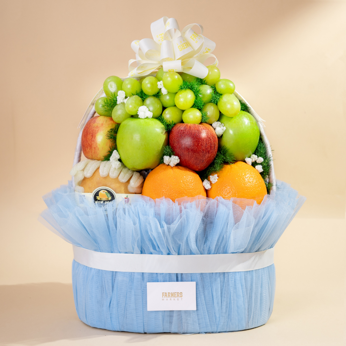  Giỏ Quà Trái Cây Hỗn Hợp Tone Xanh Bầu Trời Cơ Bản  - GIAO NỘI THÀNH TPHCM 
