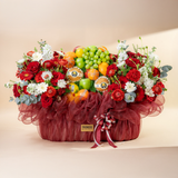  Giỏ Quà Trái Cây Và Hoa Mao Lương Đỏ Cao Cấp  - GIAO NỘI THÀNH TPHCM 