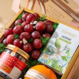  Hộp Quà Trái Cây, Trà và Hạt Điều Tone Hồng Cơ Bản - GIAO HÀNG NỘI THÀNH HCM 