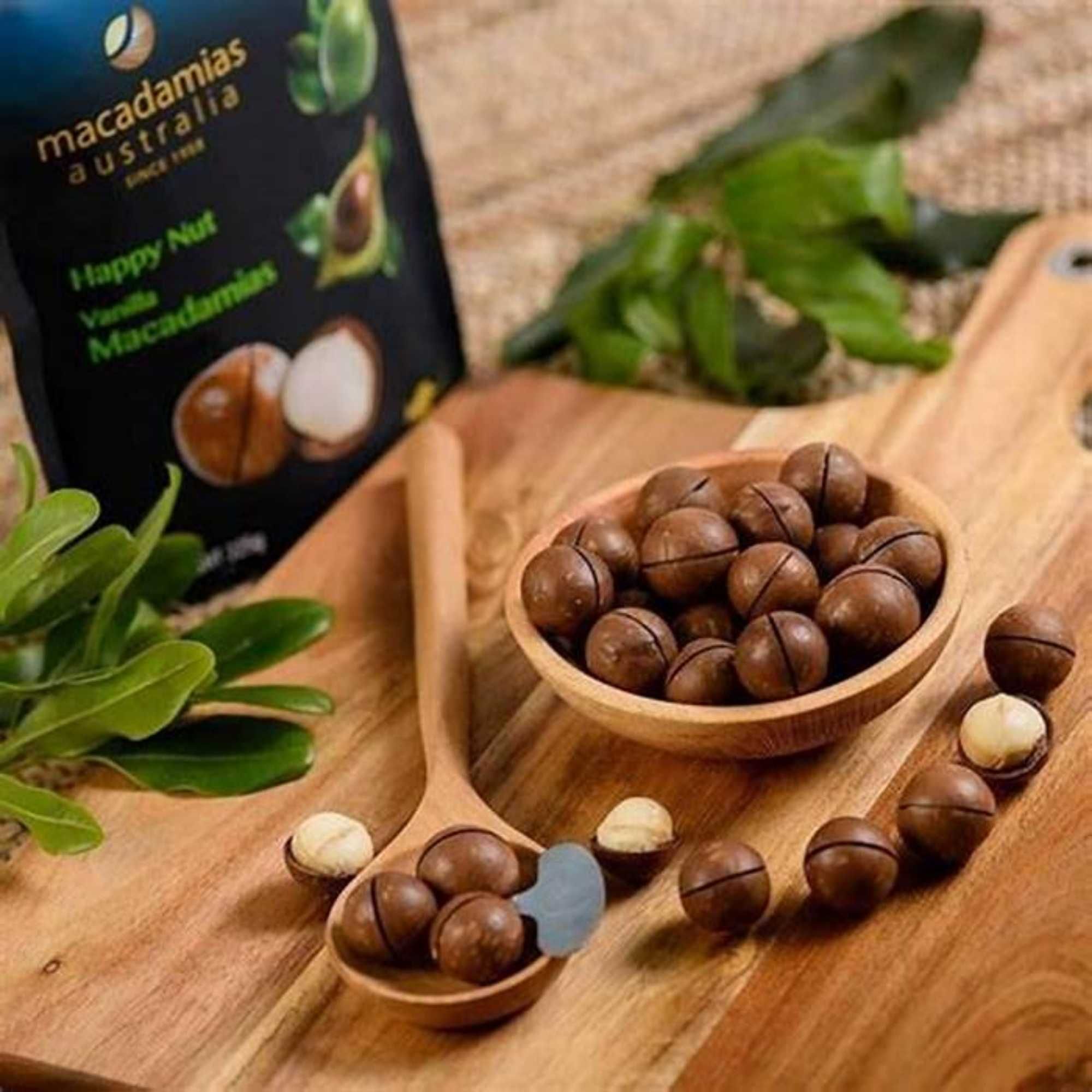  Hạt mắc ca hương vani Happy Nut 225G 