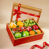  Hộp Quà Trái Cây Tươi Các Loại Tone Đỏ Hoạ Tiết Tiêu Chuẩn - GIAO NỘI THÀNH TPHCM 