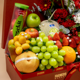  Hộp Quà Trái Cây Và Hoa Tone Đỏ Sang Trọng  - GIAO NỘI THÀNH TPHCM 