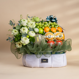  Giỏ Trái Cây Và Sen Trắng Sang Trọng - GIAO NỘI THÀNH TPHCM 