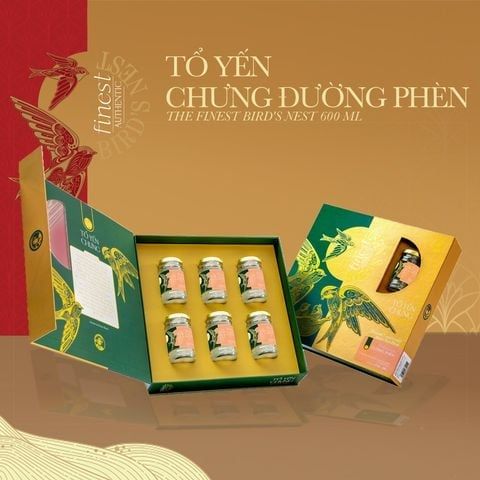  Tổ yến chưng đường phèn The Finest Bird's Nest 600 ml (6 hủ/hộp) (I0005654) - GIAO HÀNG TOÀN QUỐC 
