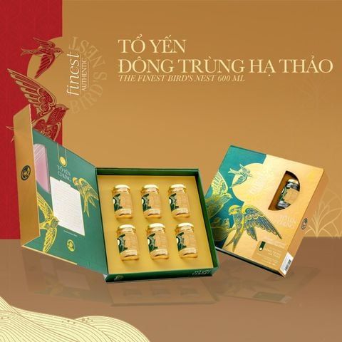  Tổ yến chưng đông trùng hạ thảo The Finest Bird's Nest 600 ml (6 hủ/hộp) (I0005657) 