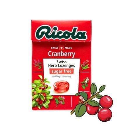  Kẹo thảo mộc trái cây Cranberry Ricola 40 g - GIAO HÀNG TOÀN QUỐC 