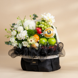  Giỏ Trái Cây Và Cúc Mẫu Đơn Tone Trắng Thanh Lịch - GIAO NỘI THÀNH TPHCM 