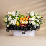  Giỏ Trái Cây Và Cúc Mẫu Đơn Trắng Sang Trọng - GIAO NỘI THÀNH TPHCM 