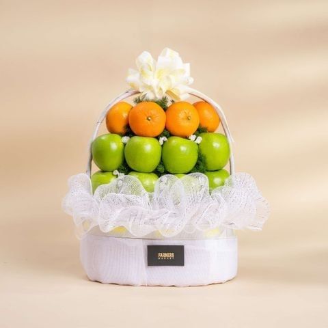  Giỏ Táo Xanh Và Quýt Tone Trắng Cơ Bản - GIAO NỘI THÀNH HCM 