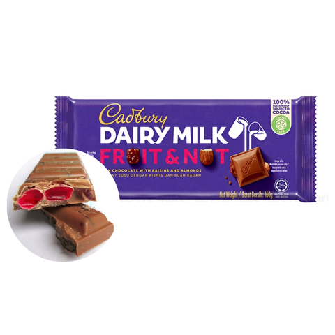  socola sữa trái cây & hạt Cadbury Dairy Milk 160 g - GIAO NỘI THÀNH TPHCM 