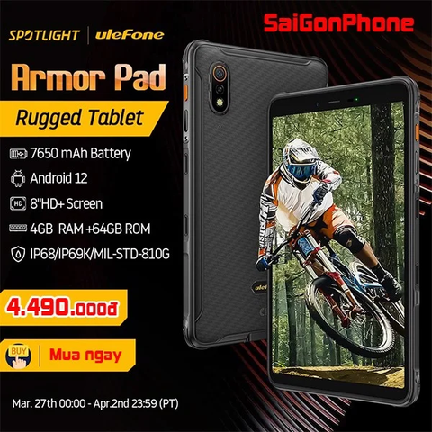 Ulefone Armor Pad Máy Tính Bảng Chống Nước - Chống Sốc - Chống Bụi- Pin trâu | 8.0''