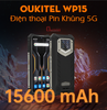 Điện thoại Pin khủng nhất thế giới OUKITEL WP15 - SIÊU BỀN 5G - PIN KHỦNG 15.600MAH- RAM8GB -ROM128GB -CAM48MP