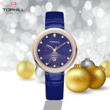 ĐỒNG HỒ TOPHILL TE065L.ML3337 Nữ Máy quartz(pin) Dây da Kính sapphire 3ATM