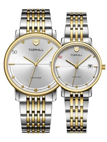 ĐỒNG HỒ TOPHILL TA033GL.S6252 Nam, Nữ Dây thép 316L Máy Quartz (pin)  Kính Sapphire 3ATM