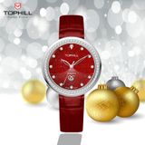 ĐỒNG HỒ TOPHILL TE065L.MR1737 Nữ Máy quartz(pin) Dây da Kính sapphire 3ATM