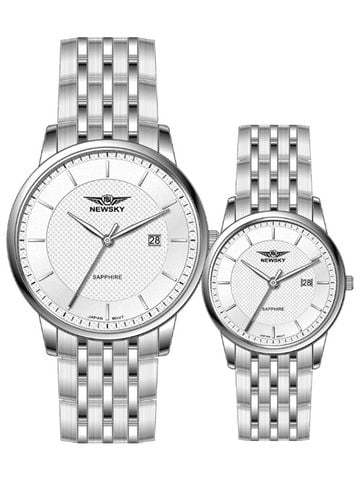 ĐỒNG HỒ NS5015GL.S01 Nam+Nữ dây Thép không gỉ kính Sapphire Máy Nhật