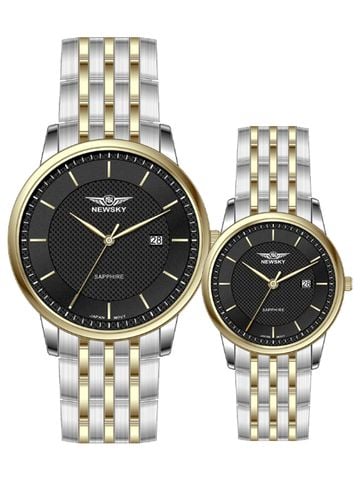 ĐỒNG HỒ NS5015GL.S04 Nam+Nữ dây Thép không gỉ kính Sapphire Máy Nhật