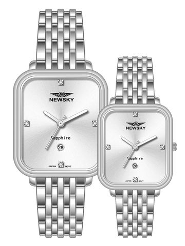 ĐỒNG HỒ NS5016GL.S01 Nam+Nữ dây Thép không gỉ kính Sapphire Máy Nhật