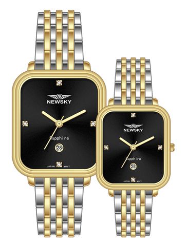 ĐỒNG HỒ NS5016GL.S04 Nam+Nữ dây Thép không gỉ kính Sapphire Máy Nhật