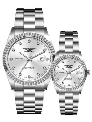 ĐỒNG HỒ NS5020GL.S01 Nam+Nữ dây Thép không gỉ kính Sapphire Máy Nhật