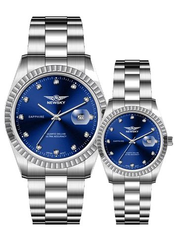 ĐỒNG HỒ NS5020GL.S03 Nam+Nữ dây Thép không gỉ kính Sapphire Máy Nhật