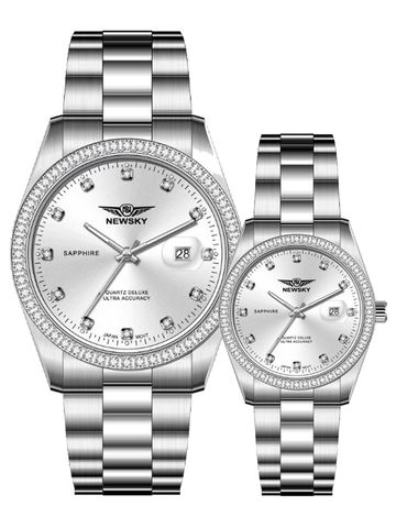 ĐỒNG HỒ NS5021GL.S01 Nam+Nữ dây Thép không gỉ kính Sapphire Máy Nhật