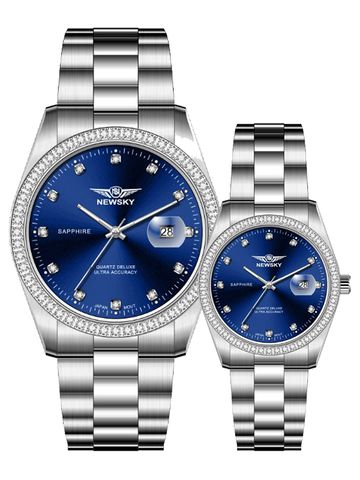 ĐỒNG HỒ NS5021GL.S02 Nam+Nữ dây Thép không gỉ kính Sapphire Máy Nhật