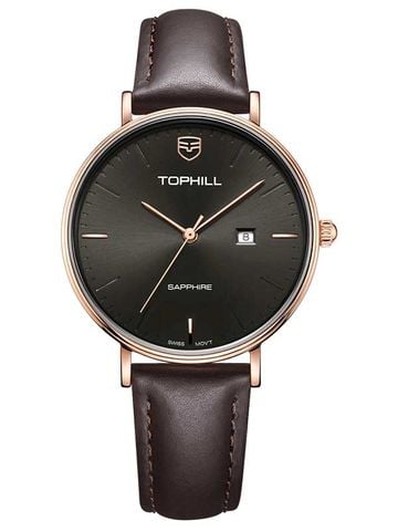 ĐỒNG HÔ TOPHILL TA031L.PC3057 Nữ dây Da vỏ Thép 316L máy Quartz Size 31,3 Sapphire 3ATM