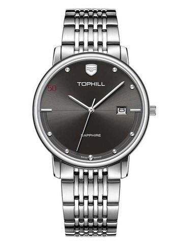 ĐỒNG HỒ TOPHILL TA033G.S1152 Nam dây thép 316L máy Quartz kính Sapphire Size 39mm 3ATM