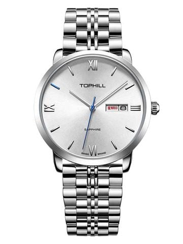 ĐỒNG HỒ TOPHILL TA035G.S1292 Nam dây Thép 316L máy Quartz kính Sapphire Size 39mm 5ATM