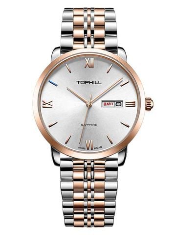 ĐỒNG HỒ TOPHILL TA035G.S7292 Nam dây Thép 316L máy Quartz kính Sapphire Size 39mm 5ATM