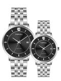 ĐỒNG HỒ TOPHILL TA037G.S1152 & TA037L.S1152 Cặp Máy quartz(pin) Kính sapphire 5ATM