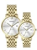ĐỒNG HỒ TOPHILL TA038G.S2652 & TA038L.S2652 Cặp Máy quartz(pin) Kính sapphire 5ATM