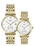 ĐỒNG HỒ TOPHILL TA051G.S2652 & TA051L.S2652 Cặp Máy quartz(pin) Kính sapphire 3ATM