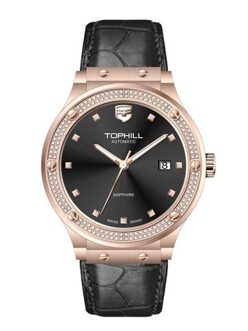 ĐỒNG HỒ TOPHILL TA053G.MB3152 Nam Máy automatic Dây da Kính sapphire 5ATM