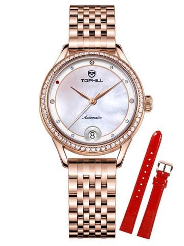 ĐỒNG HỒ TOPHILL TE032L.M3288 Nữ dây Thép 316L máy Automatic kính Sapphire Size 31mm 5ATM
